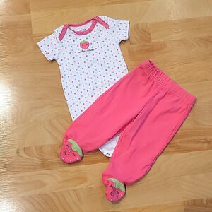 Carter's 6 month strawberry baby matching set